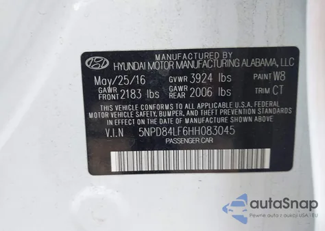 2017 Hyundai Elantra Limited from USA, damaged, VIN 5NPD84LF6HH083045